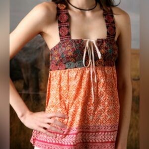 Free People vintage Multicolor Bohemian Blouse. Size Medium.  VGUC